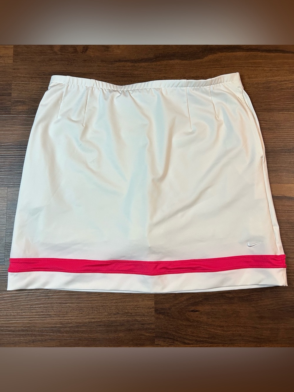 Nike White Athletic Skort with Hot Pink Hem